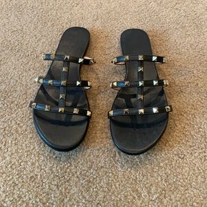 Black Studded Sandals - Valentino Knock Off